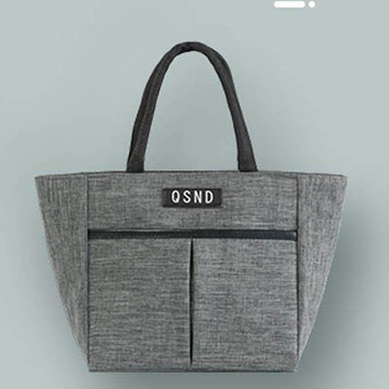 Isolert matpose termiske tote bags matboks bærbare termisk mat piknik lunsj poser for kvinner barn: Grå