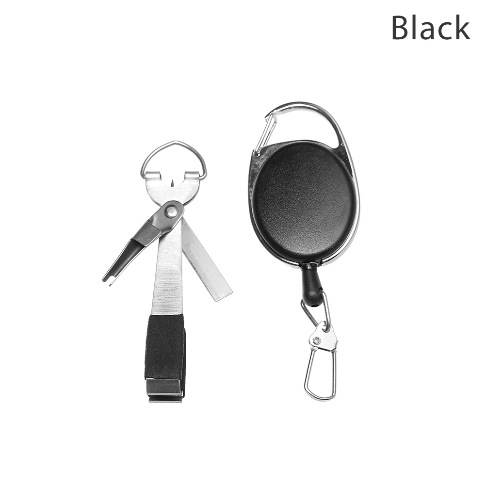 Fishing Quick Knot Tool Fast Tie Nail Knotter Line Cutter Clipper Nipper Hook Sharpener Fly Tying Tool Fishing Tackle Gear: Black set