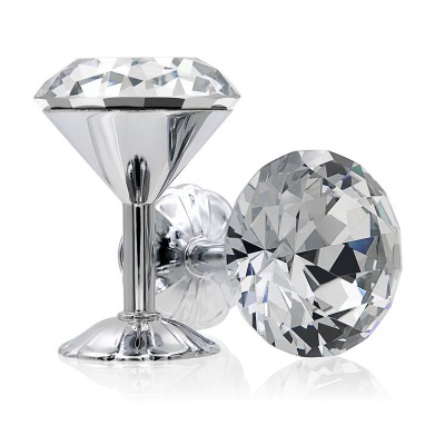 Silver polerad badrumsutrustning set solid mässing handduk ring väggmonterad hårtork hållare med kristall badrumstillbehör: Enda mantelkrok