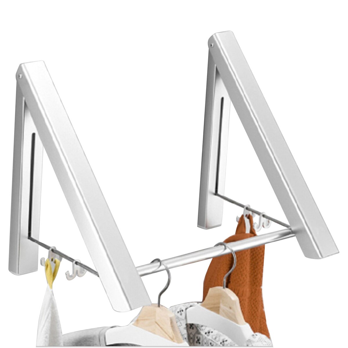 Retractable Hanger, Wall-Mount Folding Hanger, Drying Rack, Waterproof Indoor Outdoor Save Room Hook