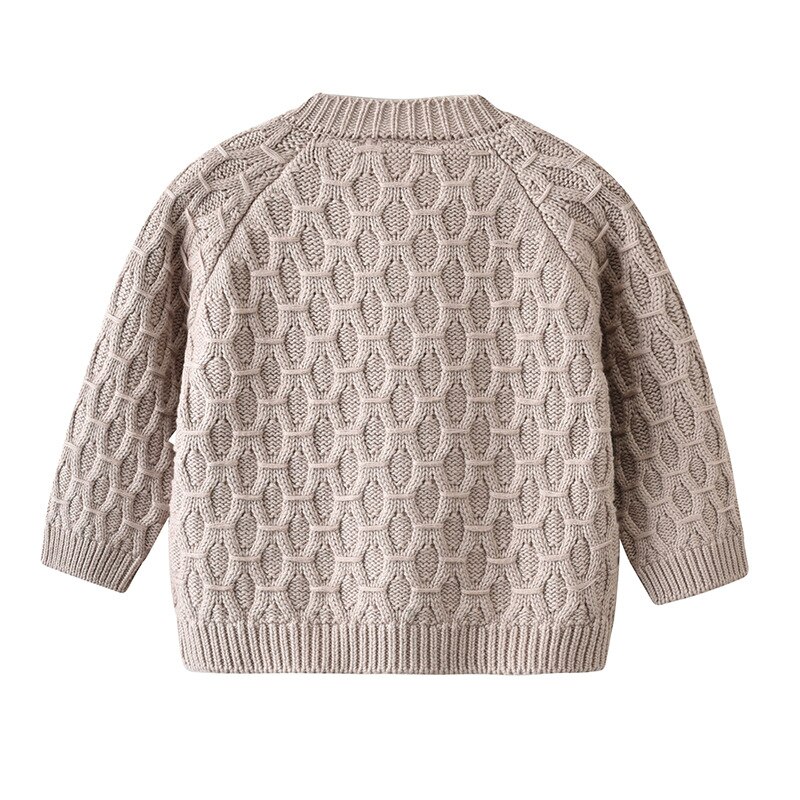 Baby Baby Meisje Gebreide Vest, peuter Lange Mouwen Ronde Hals Trui Diamant-Vormige Patroon Effen Outer Wear Winter Warm
