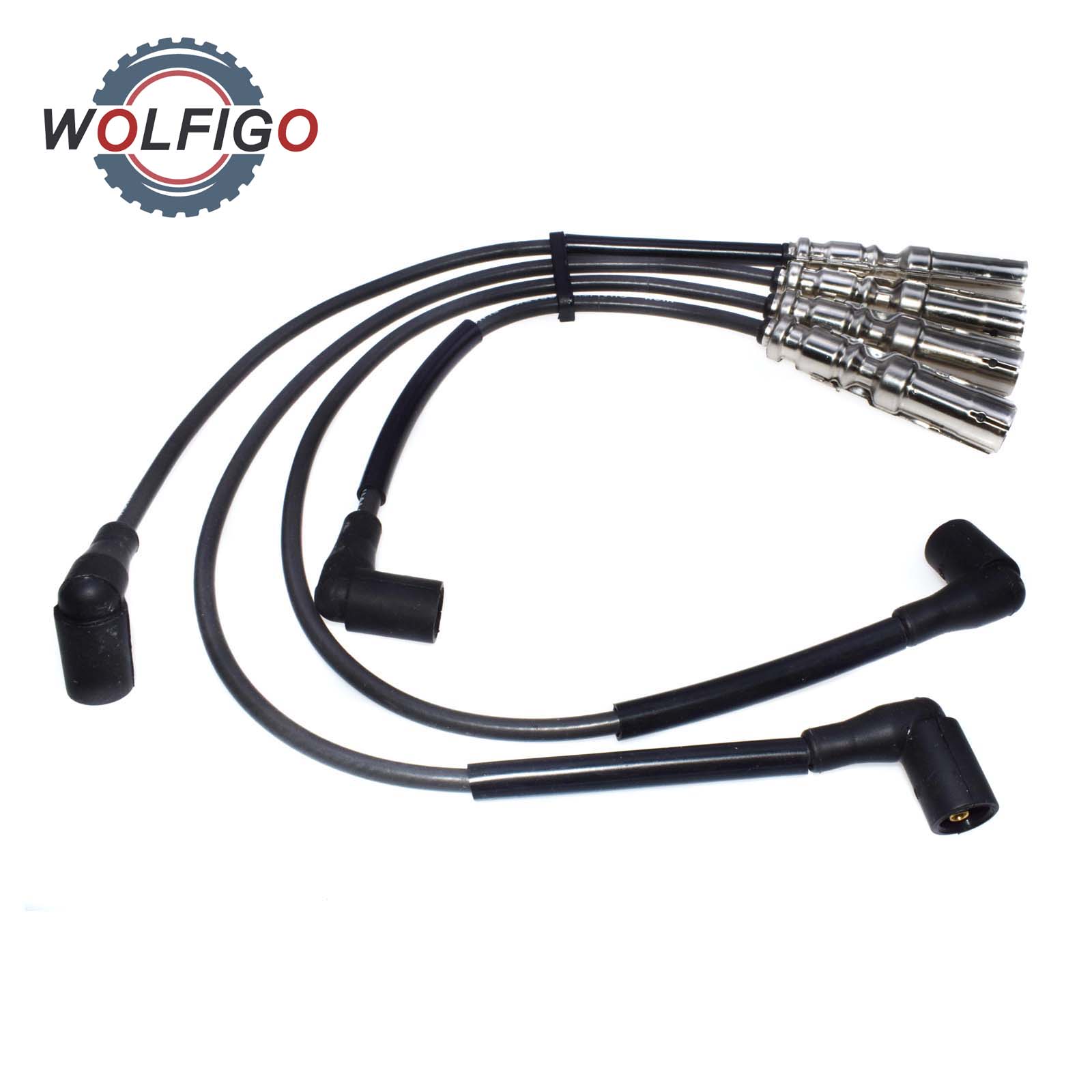 WOLFIGO-Cable de encendido para bujía, 4 Uds., para VW Beetle Jetta Golf 2.0L SOHC 2001 27588 175-6224 VWC03 1AMSW00091