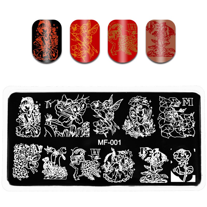 Plaque d&#39;estampage pour ongles, 1 pièce, fleurs de Rose/Scorpion, surimpression, modèle d&#39;image de Nail Art, pochoir, modèle d&#39;image, Nail Art: 1