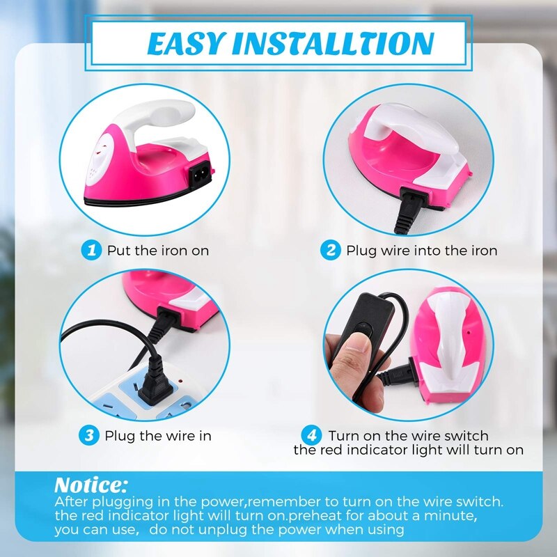 2Pcs US Plug Mini Heat Press Machine Handheld Mini Iron Mini Press Machine for T-Shirts Shoes Clothes and Hats Portable