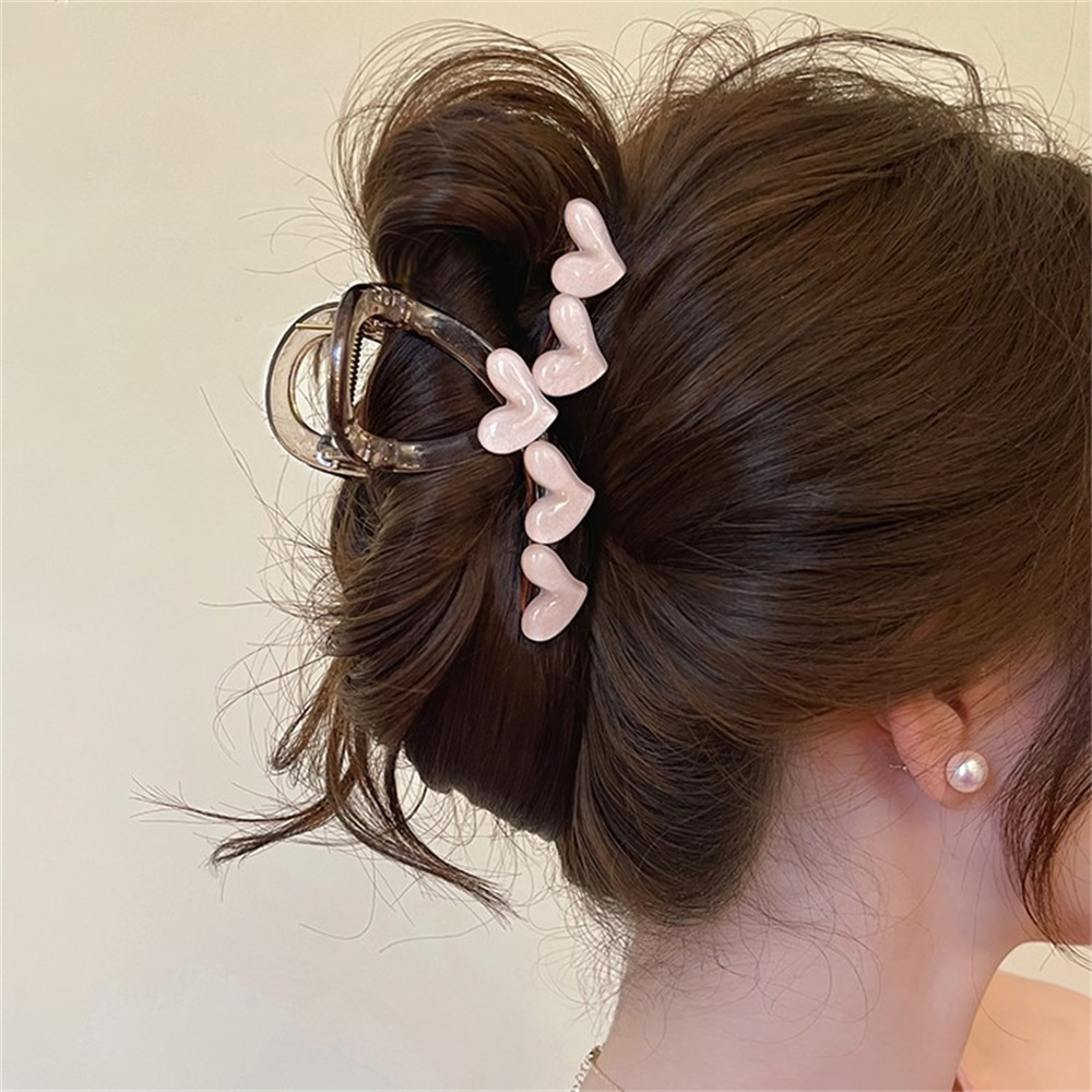 Horquillas geométricas con forma de corazón para el pelo, horquillas con forma de cangrejo, pinzas para el pelo cruzadas a la , pasadores para mujeres y niñas, accesorios coreanos para el cabello con Clip para cola de caballo