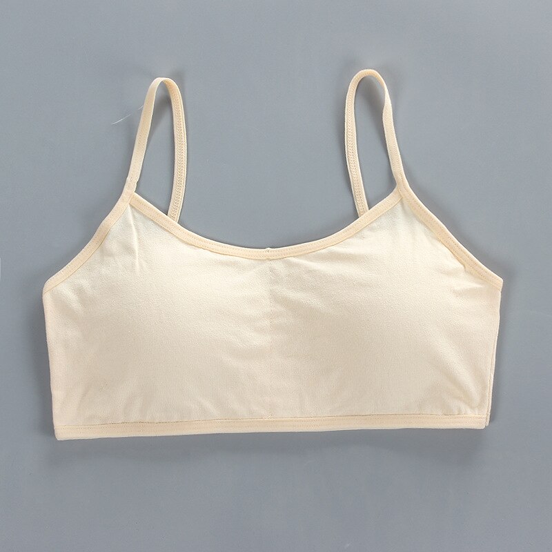 Cotton Kids Bra Wireless Training Bras Puberty Girls Underwear Girl Sport Bras Teenage Full Cup Seamless Underwear 8-15Y: Skin