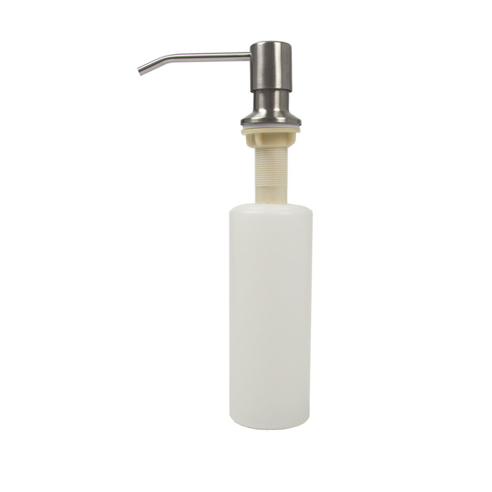 350ml big capacity stainless steel soap dispenser brushed kitchen sink liquid soap container rotatable head with ABS bottle