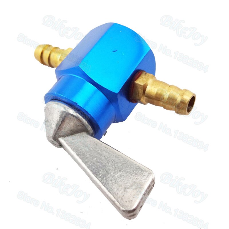 2pcs/pack Blue 1/4" CNC Gas Fuel Tap 6mm For Shut Off Inline Petcock Valve ATV Quad Pit Dirt Bike