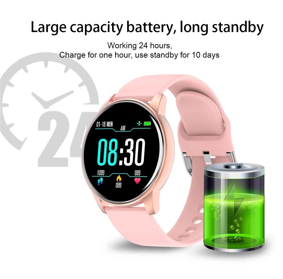 Smartwatch dames hartslagmeter fitnessarmband sporthorloge smartwatch voor dames roze horloges