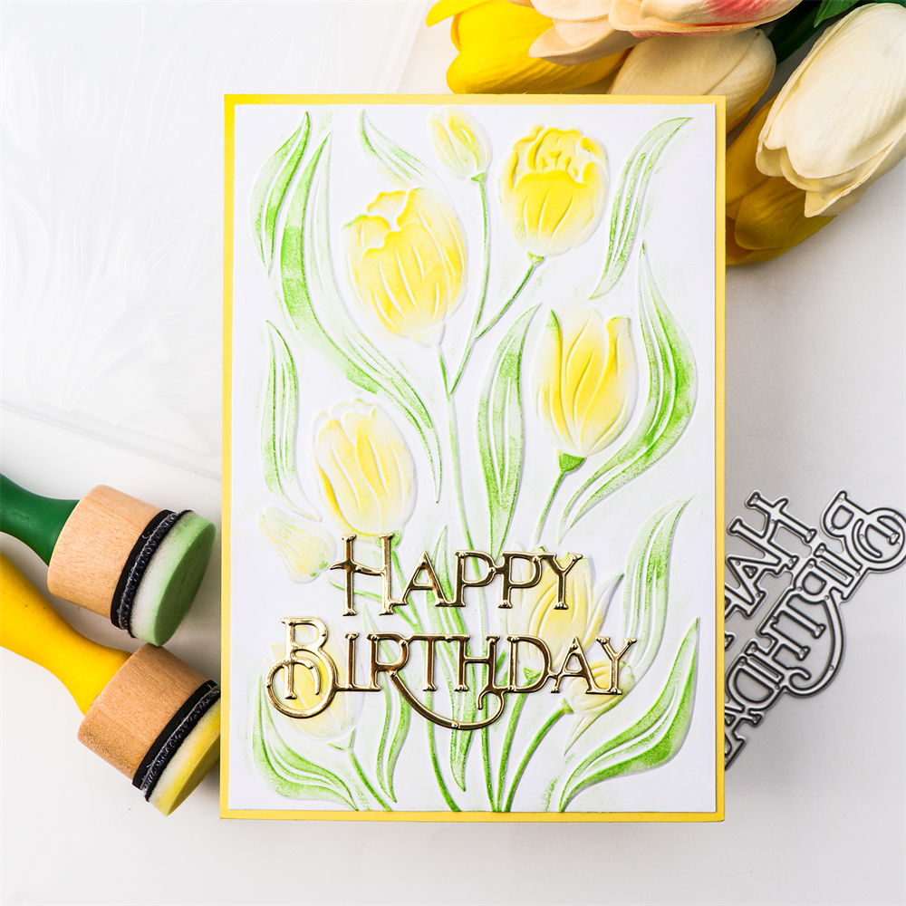 Carpeta de estampado 3D, globo, mariposa, flor, borde de hojas, plantilla de rejilla para decoración de álbum de recortes DIY, tarjeta de papel con textura adicional 2025