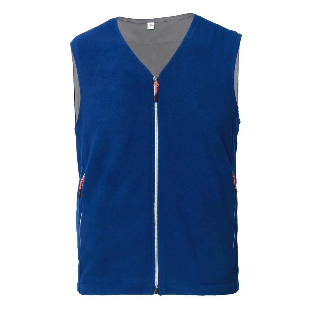 Outdoor Men Electric Heated Vest Clothes USB Heating Vest Winter Thermal Clothing Camping Hiking Unisex Warming Heated Vest: Vneck blue / M