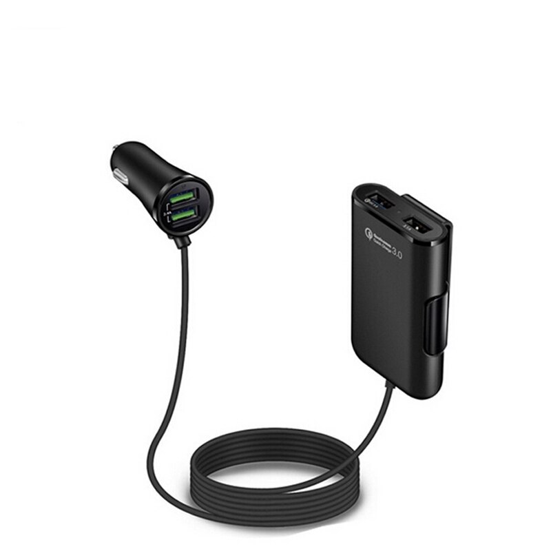 4 Port Usb Passenger QC3.0 Quick Car Charger Uitbreiding Usb Hub Voor En Achterbank Voor Universele Telefoon Fast Charger Adapter