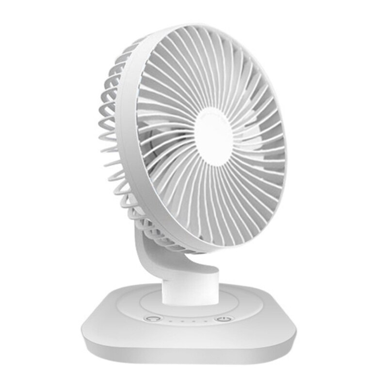 Laptop Cooler Cooling Fan ,3000mAh USB Rechargeable 120 Degree Oscillation Desk Fan, 3 Gear Shaking Head Fan for Home Office: White