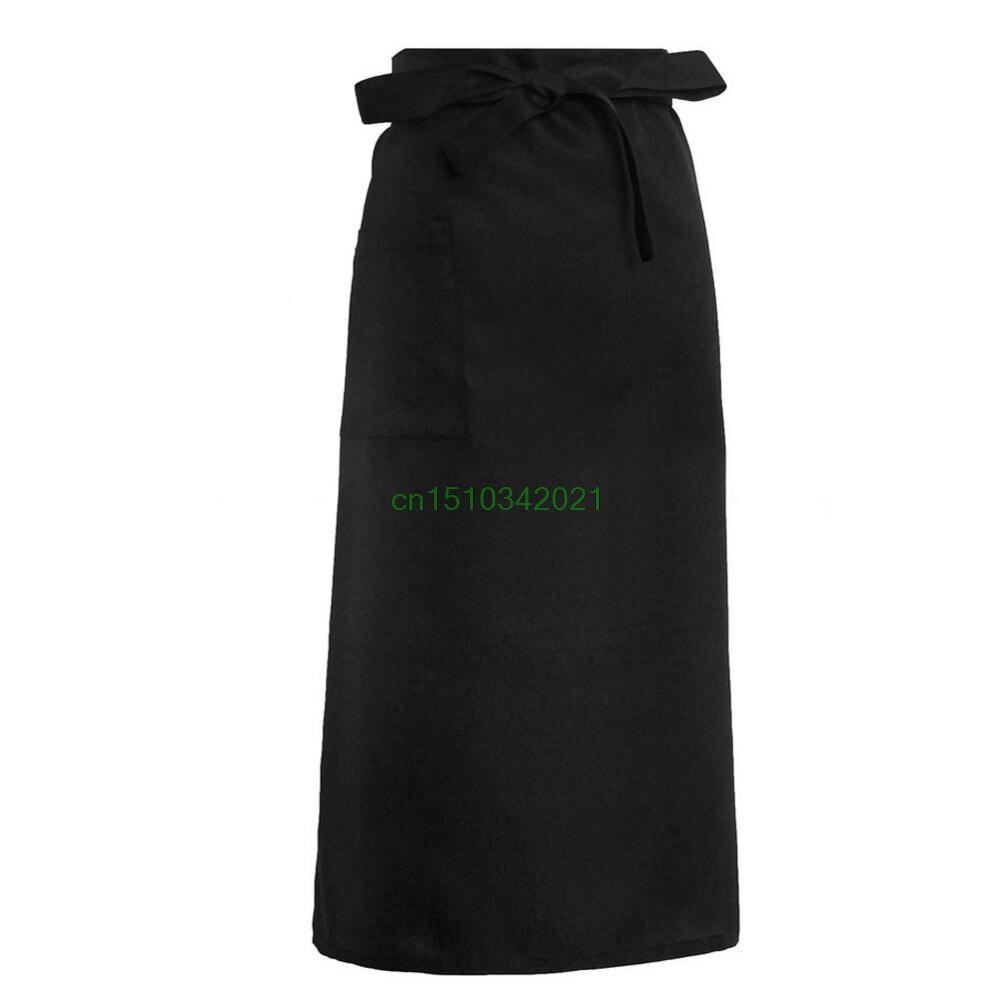 Delantales de cocina de longitud media, delantal de cintura larga, Catering, Chefs, camareros, uniforme,: 4