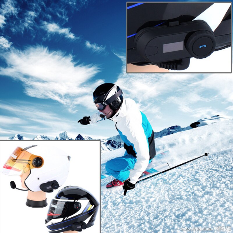 FreedConn T-COMSC Motorcycle Motorbike Helmet Bluetooth Intercom Interphone Headset,LCD (1pc with Soft Cable)