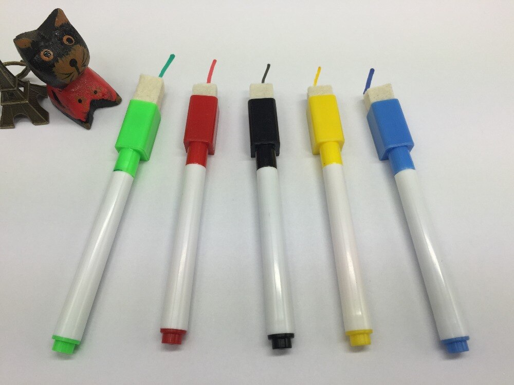 5 Stks/partij Herhaalde Vullen Whiteboard Marker Pen Set Met Gum Marker Pen Kinderen Kidsstationery Uitwisbare Marker Pen