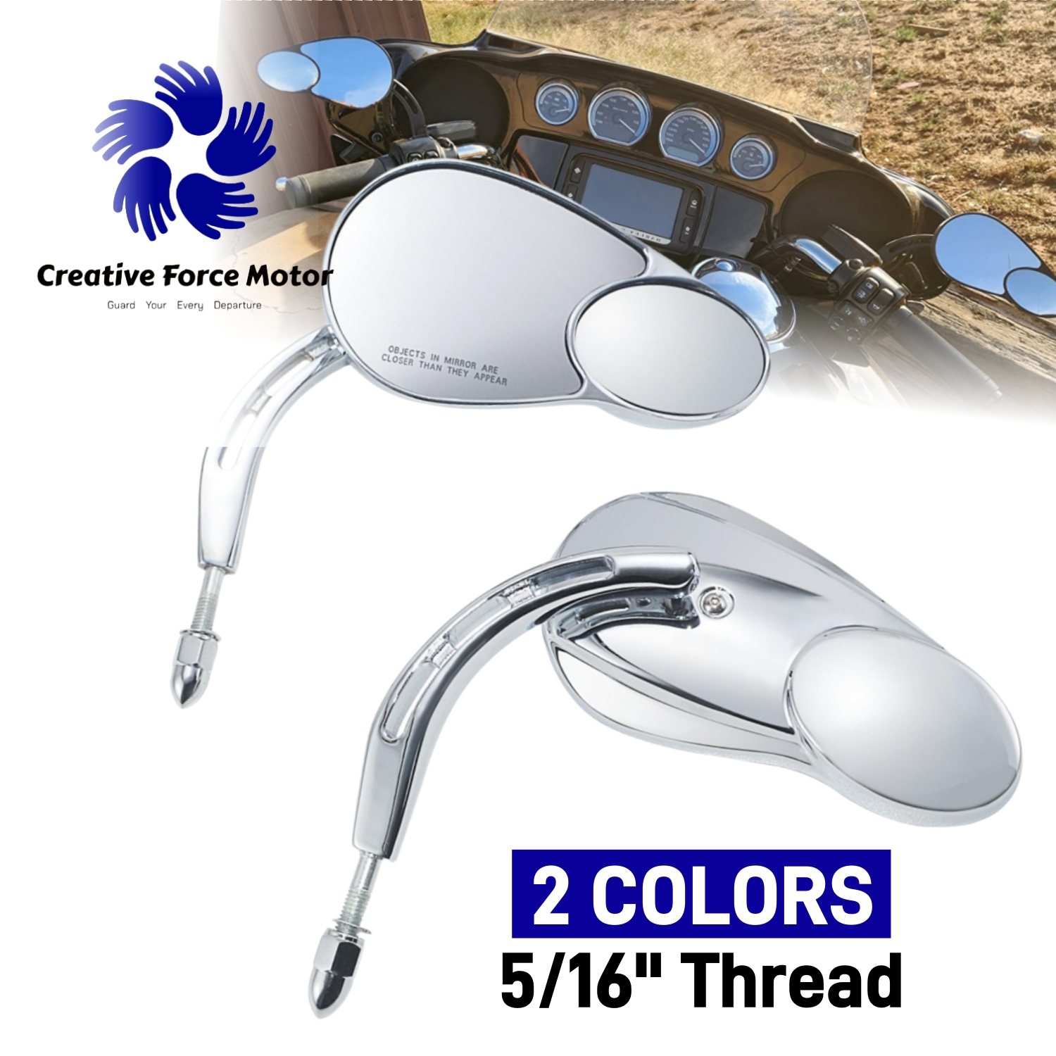 5/16 "Dividir Da Motocicleta Visão Espelhos Retrovisores Para Harley Suzuki Honda KAWASAKI Sportster Touring Road King FLHR Electra Street Glide Fat Boy Património acessórios para motos