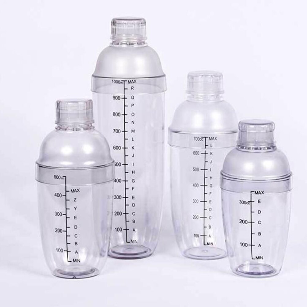 1PC Hand Shake Cup Cocktail Shaker Transparent Mixer Cup Clear Bar Shaker Wine Milk Tea Shaker Cup with Scale
