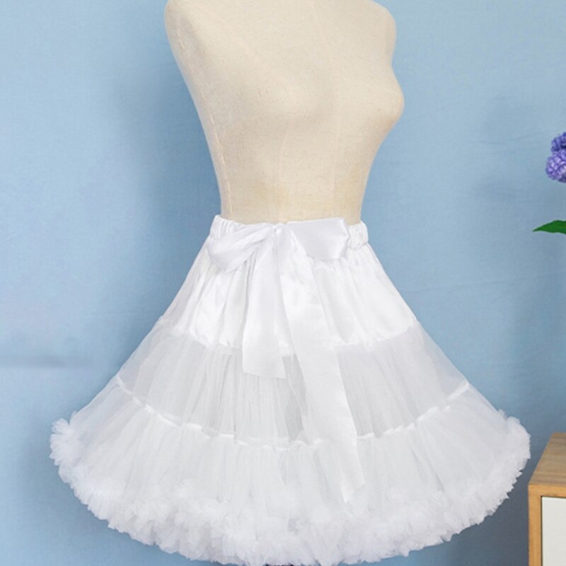 Women's Crinoline Petticoat Tutu Skirt Soft Fluffy Ball Gown Half Slips 15.75 Inch Underskirt for Wedding Bridal Dress