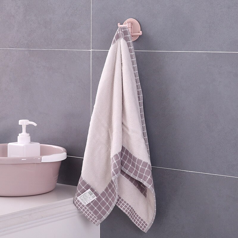 2PC Useful Adhesive Stick On Wall Hooks Clothes Cloth Hanger Hats Key Hanger