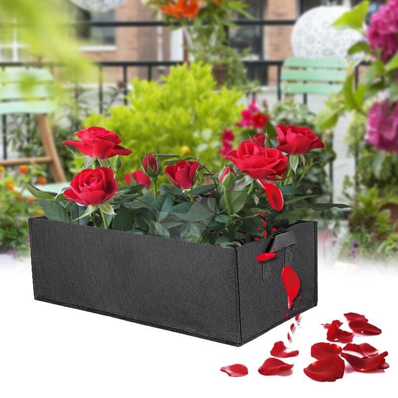 Grow Bags Non-Woven Fabric Raised Garden Bed Rectangle Planting Container Grow Bags Fabric Planter Pot For Plants Nursery Pot