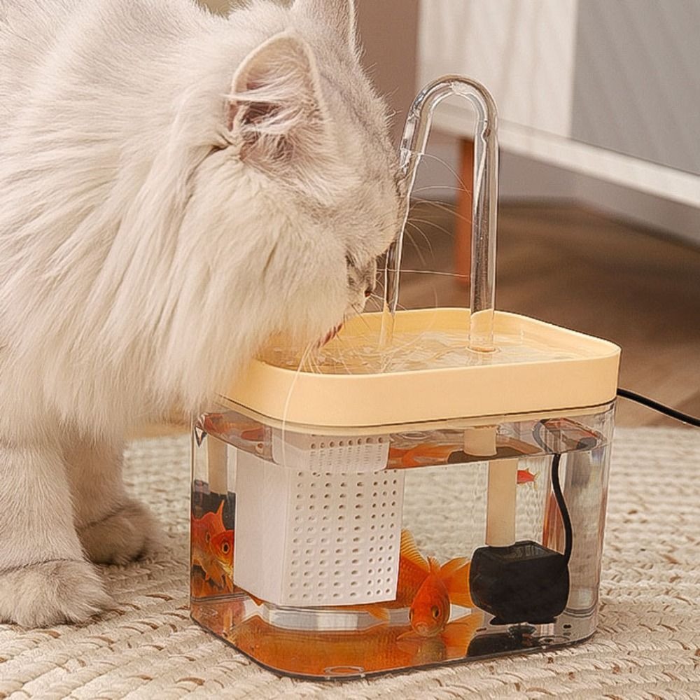 Práctica fuente de agua automática para gatos, dispensador de agua silencioso transparente para mascotas, alimentador de agua inteligente para mascotas de gran capacidad para perros