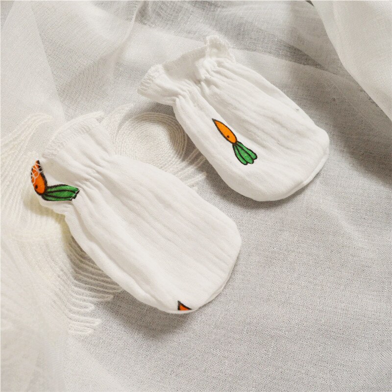 Newborn baby gloves gauze Breathable Anti-scratch Infant gloves for toddler cotton baby care glove YCZ029: E