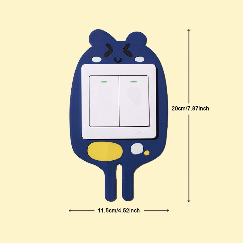 Cartoon cute switch protective cover modern household switch luminous decoration reminder sticker sticky flexible plug hook: blue
