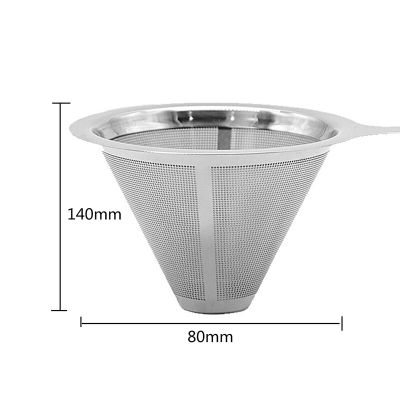 Återanvändbara kaffefilterhållare rostfritt stål brygg dropp kaffefilter tratt metall mesh kaffe te filter korg verktyg: B