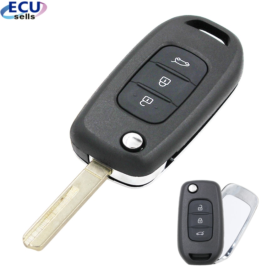 Flip Remote Key Shell Case Fob 3 Knop Voor Renault Koleos Kadjar Xp Megan Key Case Vervanging