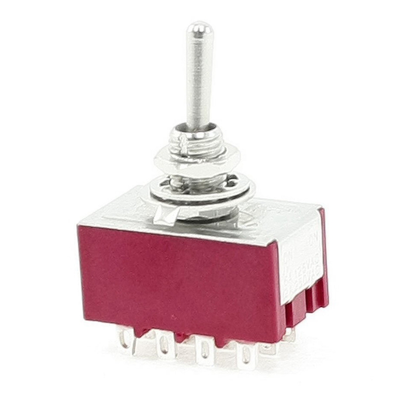 Mini interrupteur à bascule SV-12 broches 4PDT ON/ON, 2 positions, SPDT Mini Micro interrupteur à bascule MTS-402 rouge