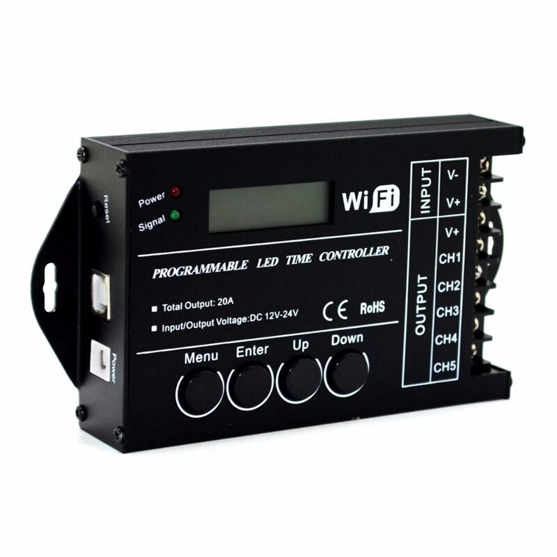 TC421 LED Zeit WIFI Controller Programmierbare DC12-24V 5 Kanal 20A Gemeinsame Anode für Led-leuchten