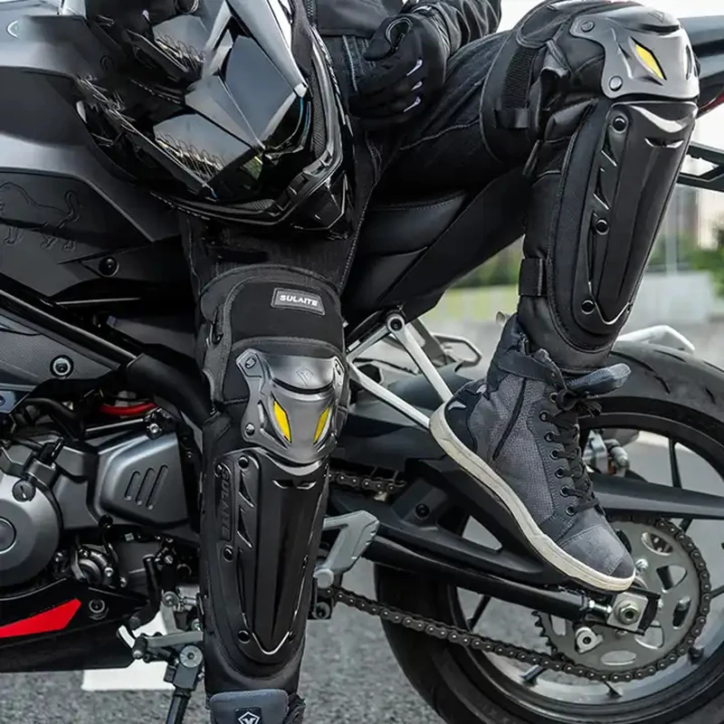 Ginocchiere per Moto ginocchiere e parastinchi regolabili per adulti, protezioni per le ginocchia equipaggiamento protettivo per ATV Moto Skateboard Skating