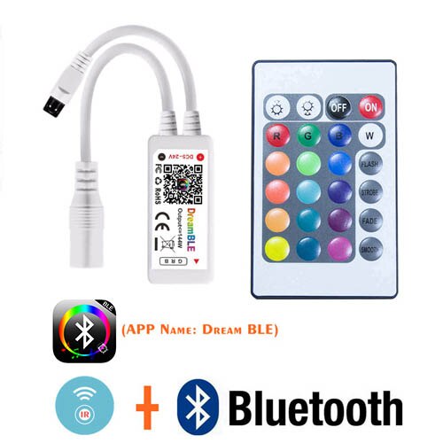 Rgb Led Controller Smart Wifi Led Strip Licht Controller 12V Bluetooth Ir Afstandsbediening Voor 5050 2835 Led Strips: Bluetooth
