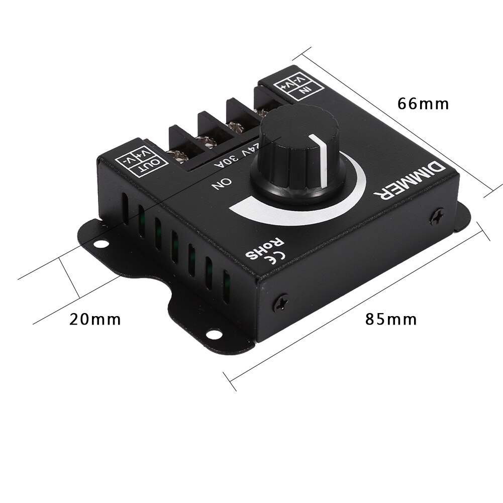 12V 24V Stepless Dimmer For LED Strip Light Dimming Knob Button Switch LED Dimmer Controller Max 30A Transformer Driver