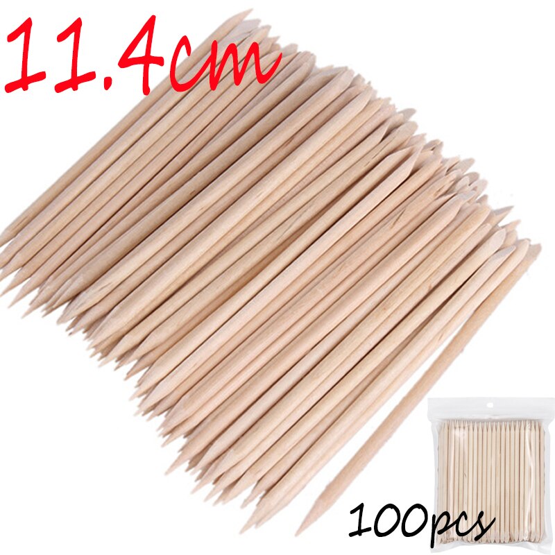 100 stuks/pak nagelriemduwer houten stokjes nagelriemduwer make-upremover manicure pedicure verzorgingstool