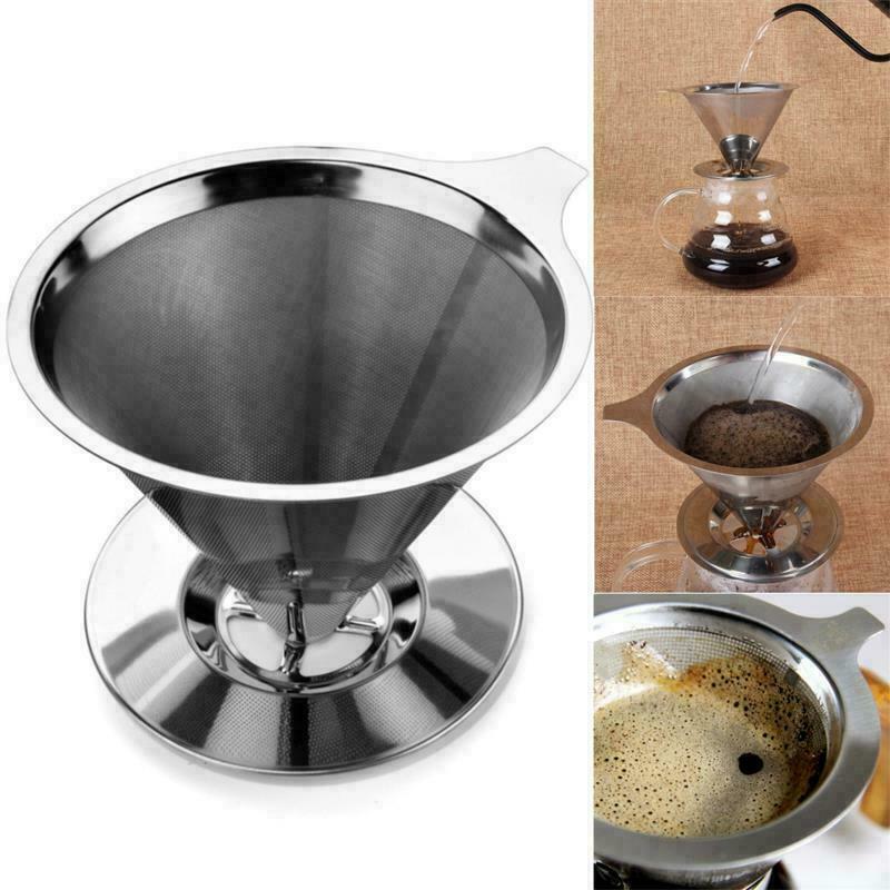 Rvs Papierloze Giet Over Koffie Herbruikbare Kegel Koffie Druppelaar Filter Draagbare Herbruikbare