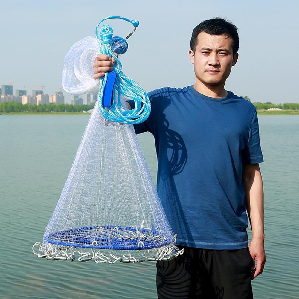 Hand Throw Net American Style Finefish Cast Net Fishing Tool USA Gill Fishing Throw Outdoor Cast Catch Net Network net Net K4Q0