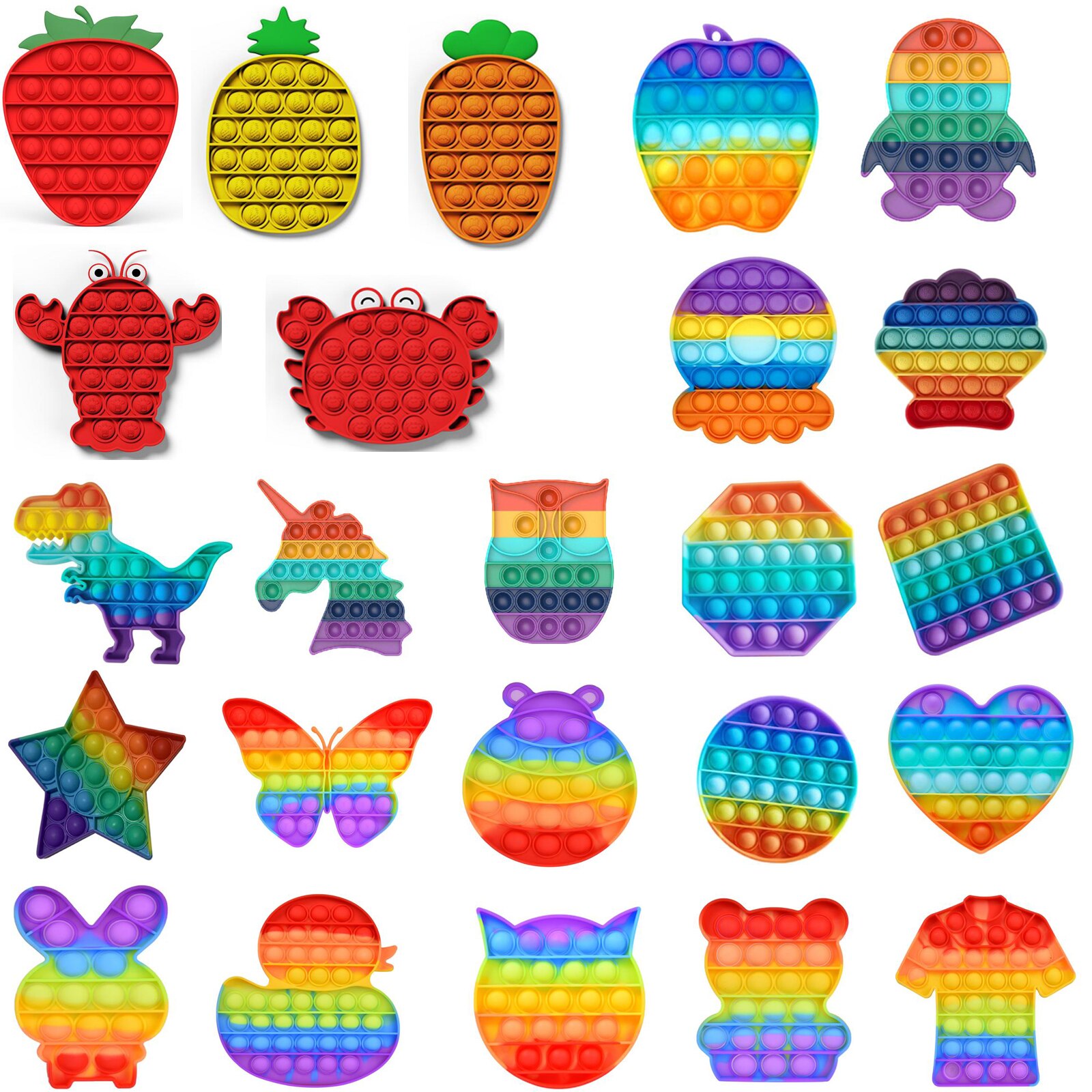 Push Bubble Fidget Sensory Toy Autism Special Needs Five-pointed Star Fidget Squeeze Funny Anti-stress Stress Reliever Toys