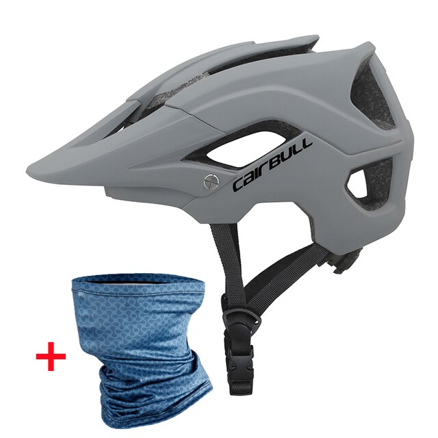 Cairbull MTB Bicycle Helmet Mountain Bike Removable Sun Visor XC DH AM HardTrail ENDURO Cycling Outdoor Safety Helmet: Gray Gift / L(58-62CM)