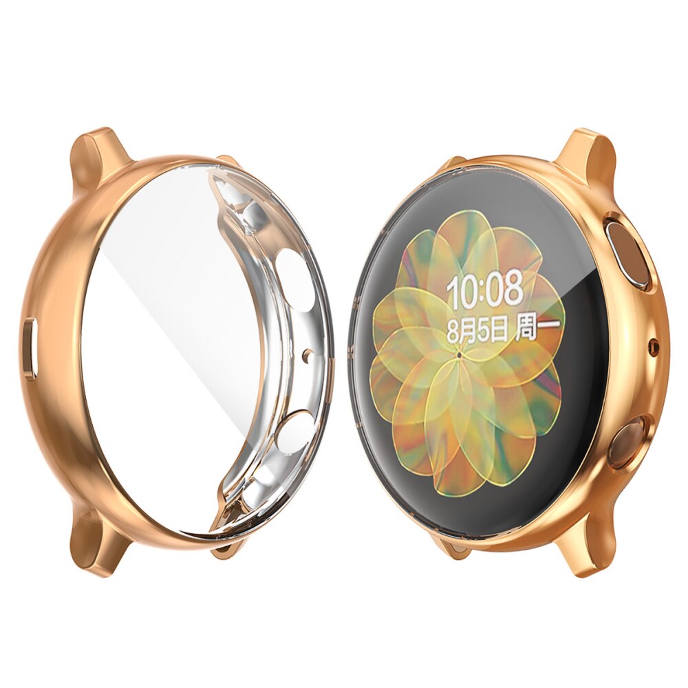 Täysi suoja kellon suojakuori samsung galaxy watch active 2 kotelolle 40mm 44mm ohut tpu pehmeä kotelo näytönsuoja active 2:lle: Ruusukulta / Aktiivisille 2 - 40mm