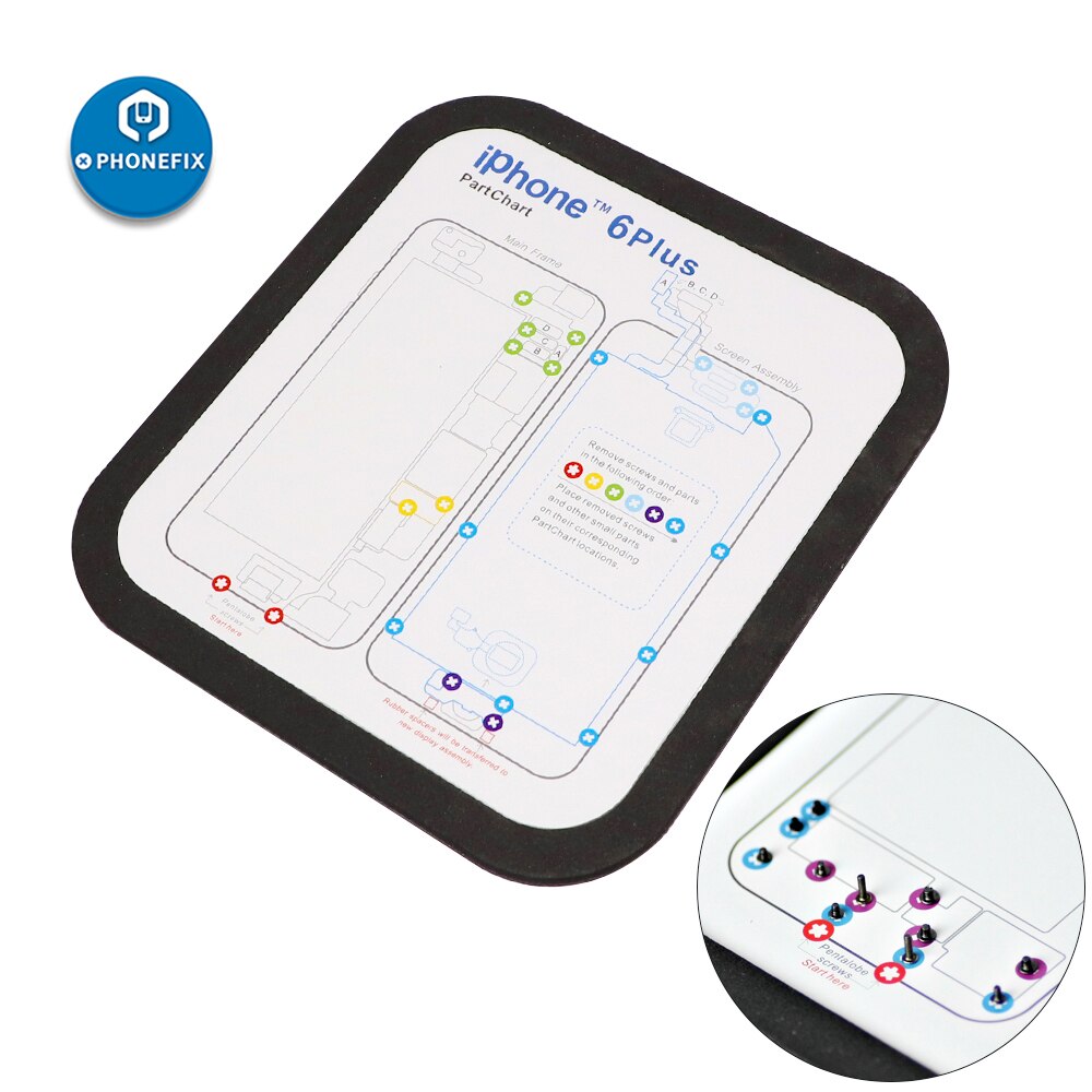 PHONEFIX Magnetic Screw Chart Mat Repair Guide Pad For iPhone 6 6 Plus 6s 7 7 Plus 8 8 Plus X Plus X Xs Xs Max XR