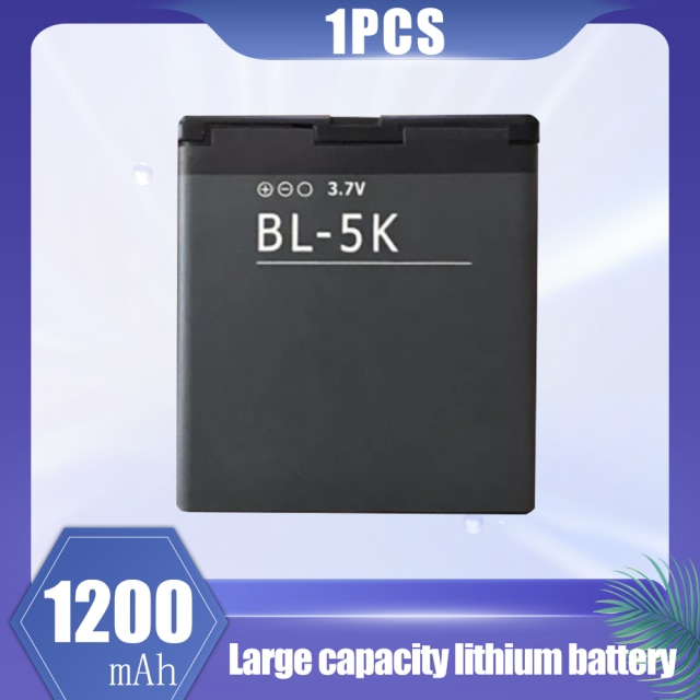 1-20PCS 1200mAh BL-5K BL 5K BL5K Rechargeable Lithium Phone Battery For Nokia N85 N86 8MP N87 2610S 701 Oro C7 C7-00 X7 X7-00 T7: 1PCS