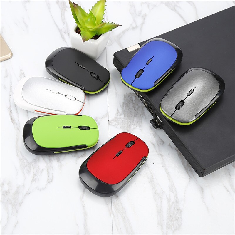 Centechia 2.4 GHz draadloze muis Usb-ontvanger ultradunne Slim Mini Draadloze Optische Muis Muizen voor Laptop PC Optische Gaming muis
