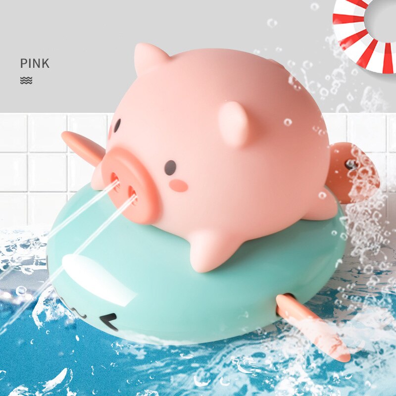 Sødt dejligt badelegetøj gris skildpadde model bold lege vand sprøjte sprinkler baby solsikke bad bruser legetøj baby vand legetøj: Svin