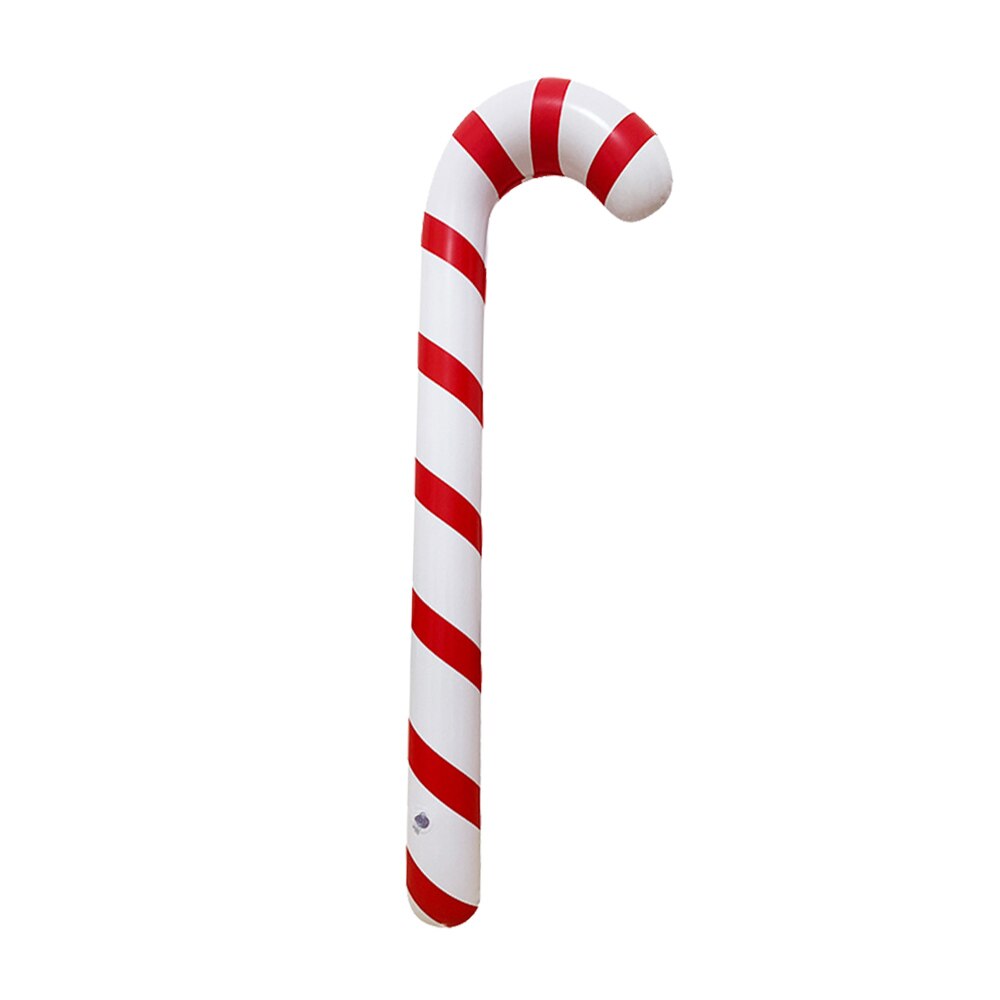 Halloween PVC Inflatable Blow Up Cane Walking Stick Crutch Party Fancy Accessory Christmas X'Mas Festival Crutch Toy: Red and white