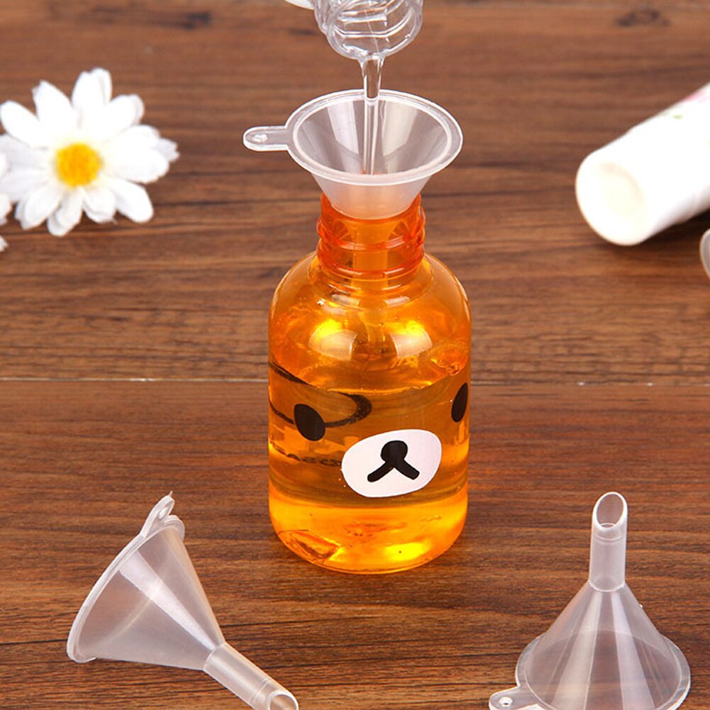 Embudo de plástico líquida pequeña presentación transparente de la botella de la herramienta de cocina claro embudo para líquidos distribución cocina botella para Perfume con aceite