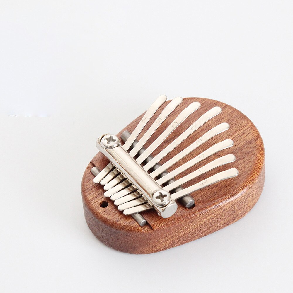 8 Toetsen Mini Kalimba Duim Piano Hout Vinger Toetsenbord Hanger Vinger Duim Piano Marimba Muziekinstrument Jaar Cadeau: Wooden oval