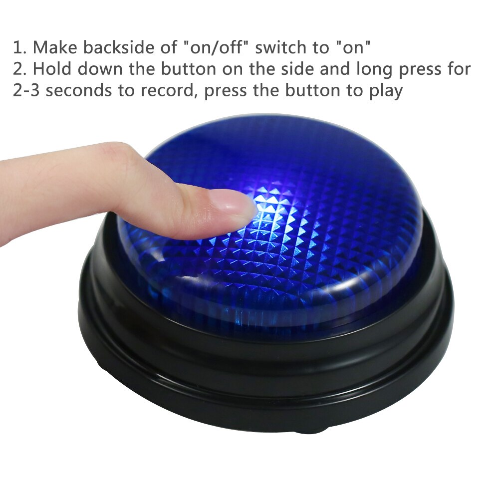 Recordable Talking Button with Led Function Phonograph Answer Buzzers Interactive Toy Recording Sound Button Party Noise Makers