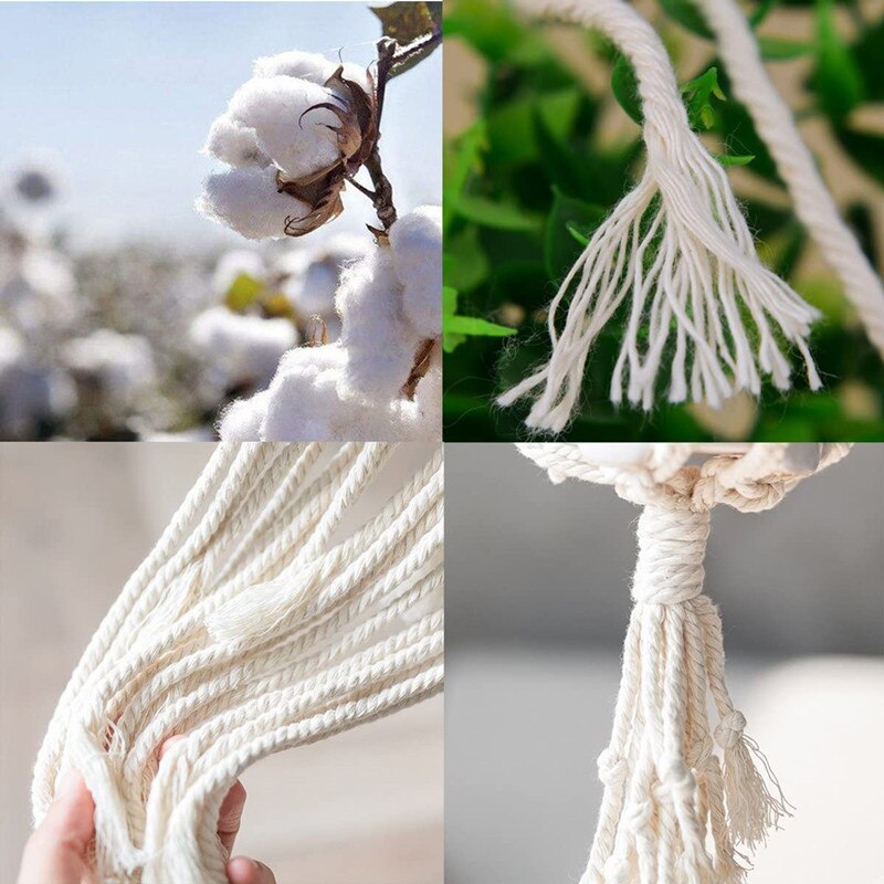 Corde de dentelle en coton naturel torsadé à la main, 1/2/3/4/5/6/8/10mm, tissage artisanal pour faire des cintres à plantes, décoration murale